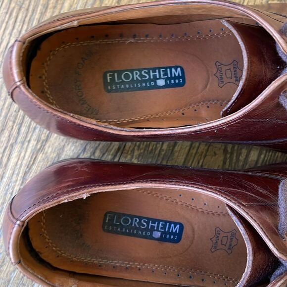 Florsheim Casablanca Cap Toe Oxford Dress shoe Cognac Brown Men’s Size 9D - Picture 9 of 10